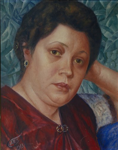Retrato da cantora de ópera Vera Petrova-Zvantseva de Kuzma Sergeevich Petrov Vodkin