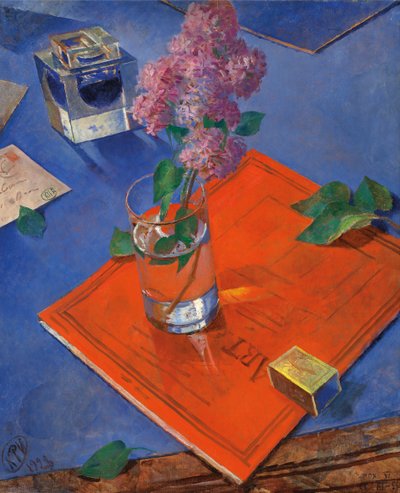 Ainda vida com lilás, 1928. de Kuzma Sergeevich Petrov Vodkin