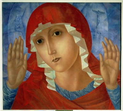 A mãe de Deus: A ternura dos corações cruéis, 1914-15 de Kuzma Sergeevich Petrov Vodkin