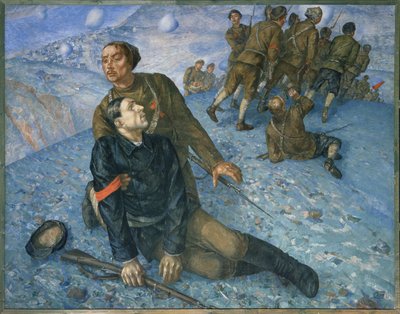 A morte do comissário de Kuzma Sergeevich Petrov Vodkin