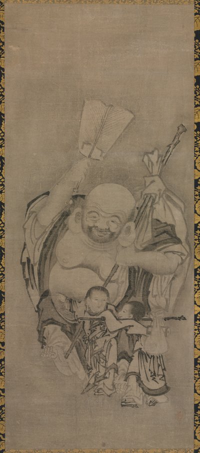 Hotei com Imortais Daoístas: Hotei de Kyūseki Tomonobu