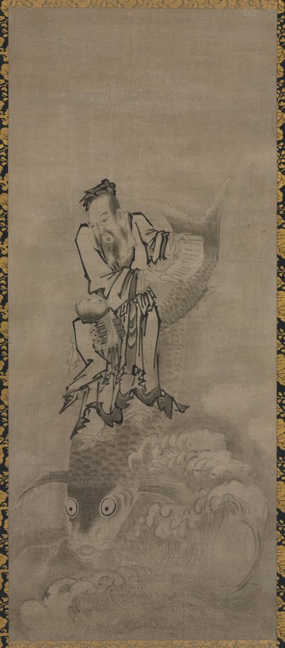 Hotei com Imortais Daoístas, final de 1600-início de 1700. de Kyūseki Tomonobu