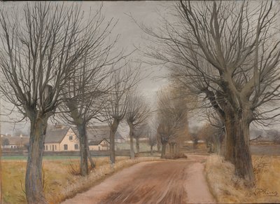 Uma estrada perto de Vinderød, Zelândia de Laurits Andersen Ring