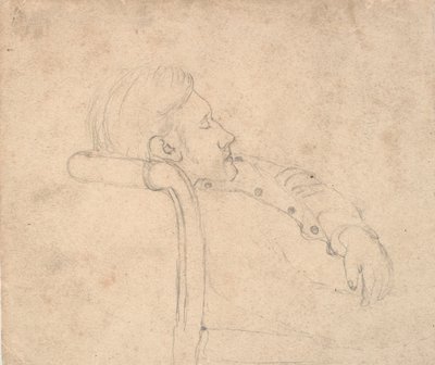 Homem dormindo em um sofá. Meia figura de Laurits Andersen Ring