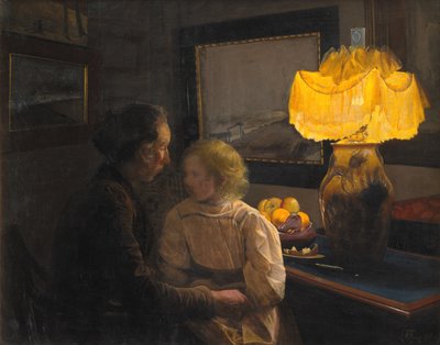 A esposa e a filha do artista de Laurits Andersen Ring