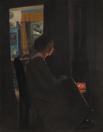 Crepúsculo. A esposa do artista de Laurits Andersen Ring