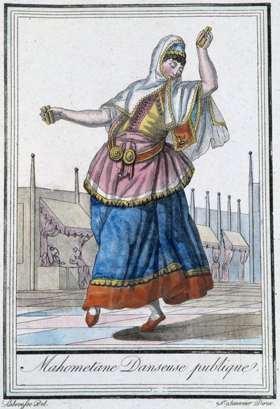 Mahometane daneuse publique - in "Encyclopédie des voyages" de J. Grasset St Sauveur, ed. Deroy, Paris de L.F. Labrousse