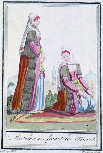 Muslims at prayer - in "Encyclopédie des voyages" de J. Grasset St Sauveur, ed. Deroy, Paris de L.F. Labrousse
