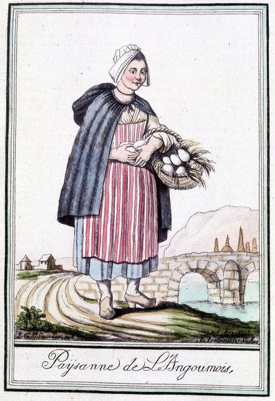 Camponesa de Angoumois - in "Encyclopedia of Travels" de J. Grasset St Sauveur, Deron, Paris de L.F. Labrousse