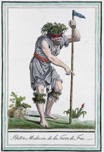 Médico sacerdote da Terra de Fogo (Chile) - in "Encyclopedia of Voyages" de J.Grasset St Sauveur de L.F. Labrousse