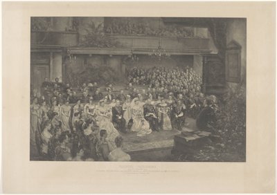 Solenização do casamento da Rainha Wilhelmina dos Países Baixos e do Duque Hendrik de Mecklenburg em Haia, em 7 de Fevereiro de 1901 (título sobre o objecto) de L. Angerer