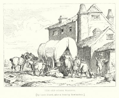 The Old Stage Waggon (gravura) de L. Huard