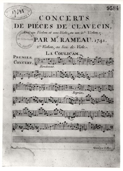 Página de resultados para &39;Harpsichord Pieces Concerts&39; de Jean-Philippe Rameau (1683-1764) 1741 de L. Hue