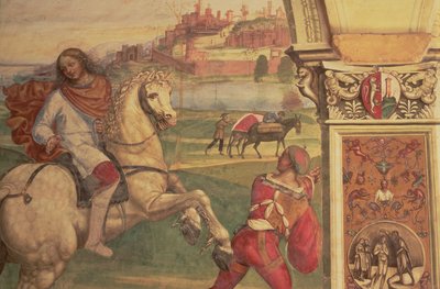 Homem a cavalo, da vida de São Bento de L. Signorelli