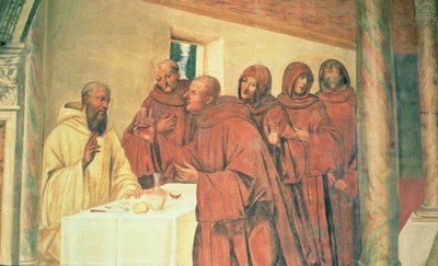 Tomando a Comunhão, da Vida de São Bento de L. Signorelli