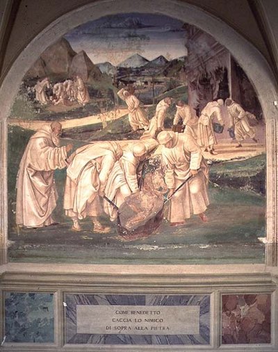 A Vida de São Bento (fresco) (detalhe) de L. and Sodoma G. Signorelli