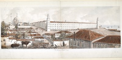 Vista do Hospital Barrack em Scutari, 1857 de Lady Alicia Blackwood