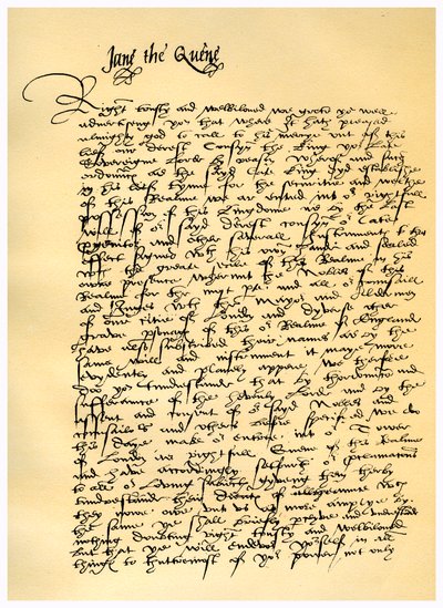 Carta de Lady Jane Gray a William Parr, 10 de julho de 1553. de Lady Jane Grey