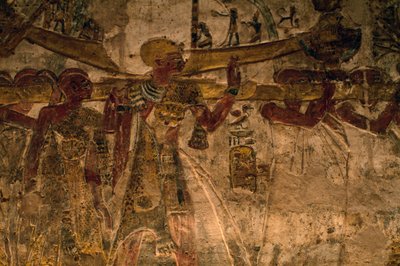 Bas-relevo do templo de Derr, Baixa Núbia, Egito, civilização egípcia, Novo Reino, Dinastia XIX de Amadeo (after) Modigliani