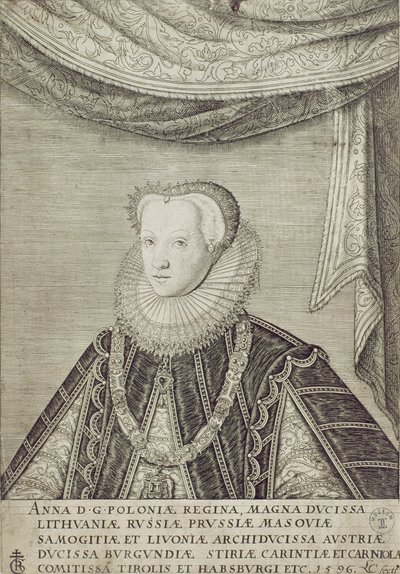 Anna Habsburg (1573-98) Rainha da Polônia, 1596 de Lambert Cornelis
