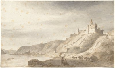 Castelo de Rheinfels perto de St Goar, no Reno de Lambert Doomer