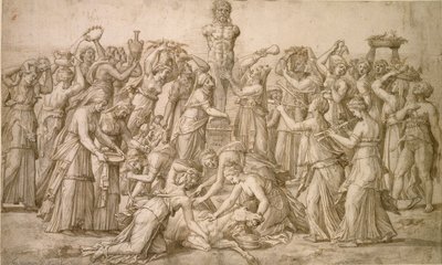 Sacrifício a Priapus, 1540 de Lambert Lombard