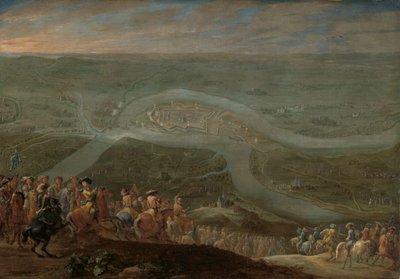 Rei Luís XIV e sua comitiva no cerco de Schenkenschans, 1672 de Lambert de Hondt (II)