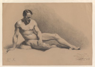 Homem sentado nu de Lambertus Lingeman