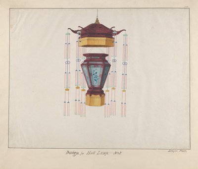 Desenho para uma Lâmpada de Hall, ca. 1800-1810 . de Lamqua