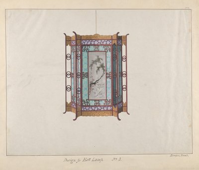 Desenho para uma Lâmpada de Hall, ca. 1800-1810 . de Lamqua