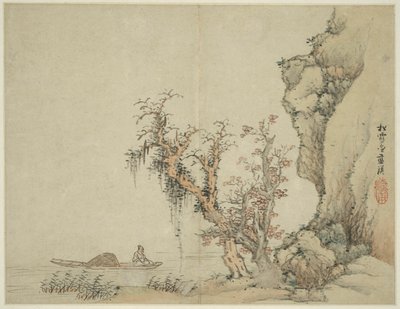 Paisagem no estilo dos antigos mestres: Songxuezhai Lan Ying de Lan Ying