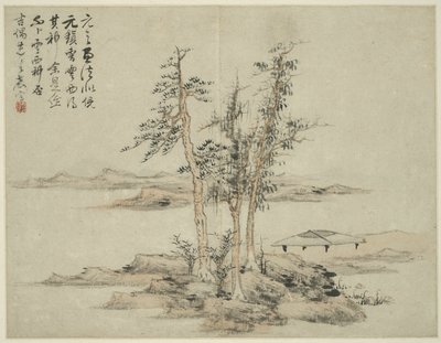 Paisagem no estilo dos antigos mestres: depois de Ni Zan (1301-1374), Cao Zhibo (1272-1355) de Lan Ying
