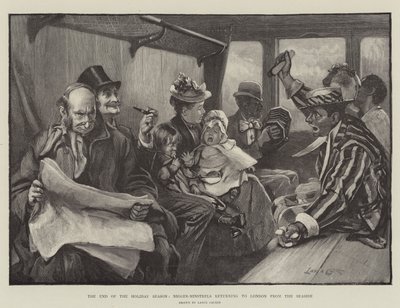 O final da temporada de férias, Nigger-Minstrels retornando a Londres do Seaside de Lance Calkin