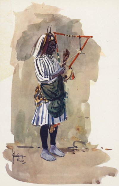 Povos do Egito: Negro Dançante, Abde Rakes (litografia a cores) de Lance Thackeray