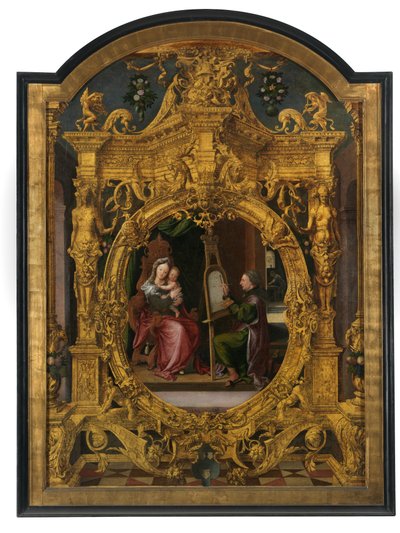 S. Lucas Pintando o Retrato da Virgem (óleo sobre tela) de Lancelot Blondeel