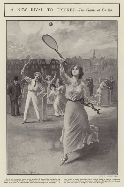 Um novo rival do cricket - o jogo de gryllo (litho) de Lancelot Speed