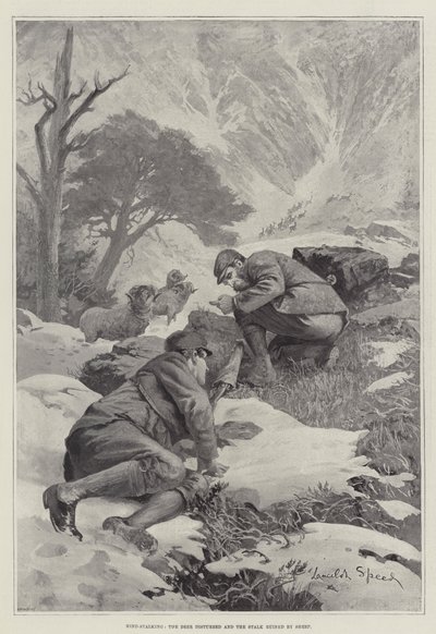 Perseguição ao hind, o cervo perturbado e o caule arruinado por ovelhas de Lancelot Speed