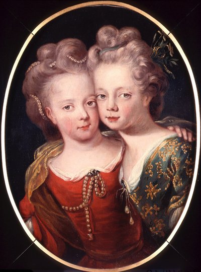 Retrato duplo de Isabella Charlotte e Sophia Hedwig em crianças de Lancelot Volders