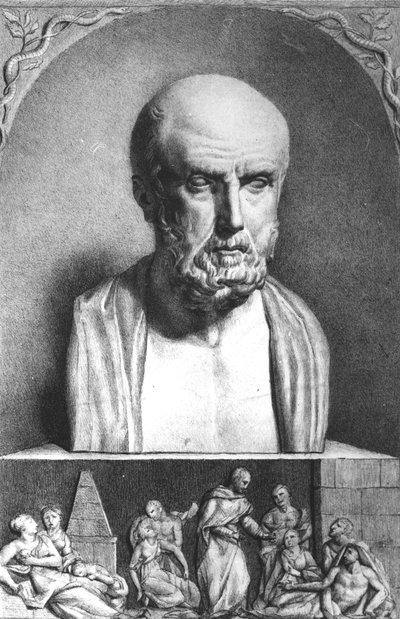 Retrato de Hipócrates (c.460-c.377 aC), 1ª metade do século XIX de Langlume