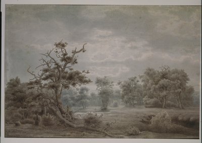 Paisagem da floresta de Dusseldorf de Lars Hertervig