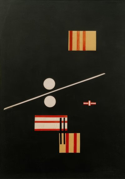 Colagem em um fundo preto de Laszlo Moholy Nagy