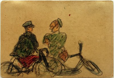 Sem título (ciclista em conversa) de Laszlo Moholy Nagy