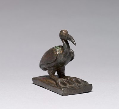 Íbis, 664-30 a.C. (bronze, fundição sólida, com incrustações ricas em ouro) de Late Period Egyptian