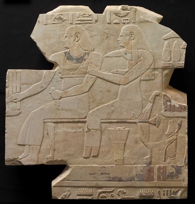 Casal sentado: os antepassados de Mentuemhat, c.667-647 aC de Late Period Egyptian
