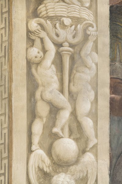 Putti, decorações à volta das janelas (fresco) de Lattanzio Gambara