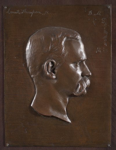 Retrato em relevo do Dr. Stimson, c.1880 (bronze) de Launt Thompson