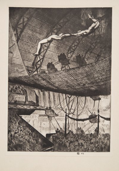 Acrobatas, pub. 1925. de Laura Knight