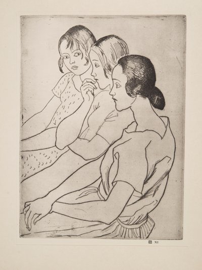 Country Girls, pub. 1927. de Laura Knight