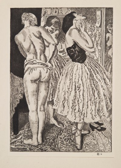 Três Graças do Ballet, pub. 1927. de Laura Knight