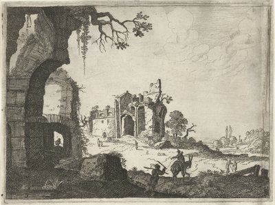 Duas ruínas numa paisagem
Paisagens com edifícios romanos antigos (título da série) de Laurens Barata